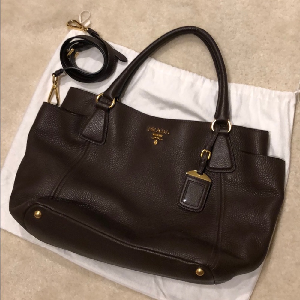 Prada Vitello Daino Shopper Tote